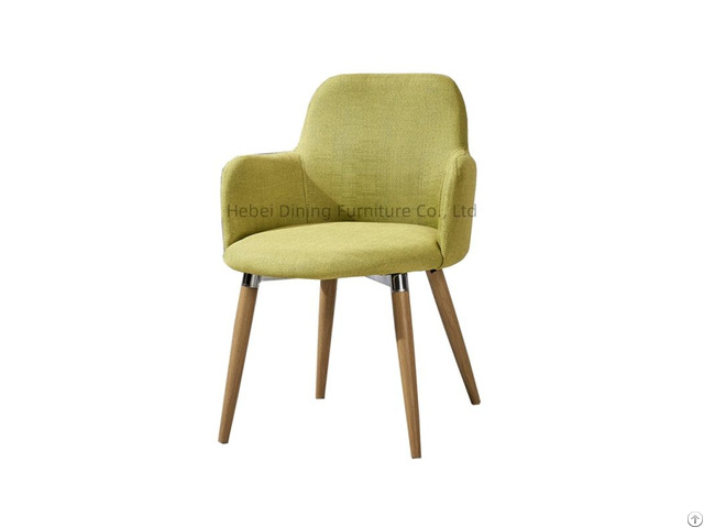 Velvet Wood Leg Living Room Armchair