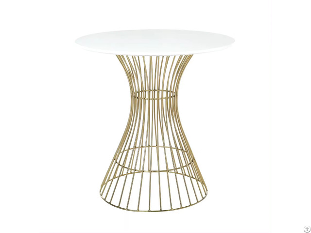 Round Mdf Dining Table With Hollow Iron Legs Dt M29