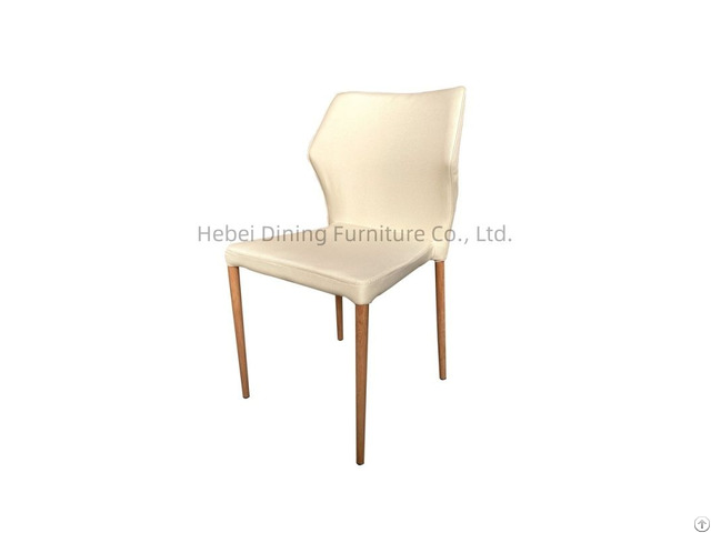 Fabric Dining Chair Arm Less With Wooden Legs