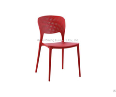 Hot Sale Red All Plastic Dining Chair With Backrest