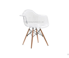 Acrylic Plastic Armchair Wooden Legs