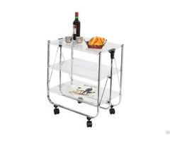 Acrylic Board Three Tier Foldable Trolley