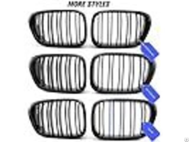 Glossy Black Kidney Grille Sport Double Slats Front