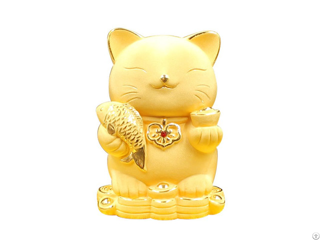 Velvet Sand Gold Crafts Lucky Golden Cat