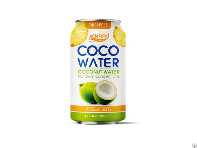 330ml Acm Brand Pure Coconut Water With Pineapple Flavor