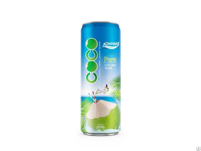 320ml Pure Natural Young Acm Beverage Brand Coconut Water Sleek Can