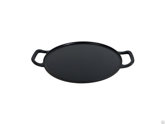 Double Loop Handled 12 Inch Cast Iron Pizza Pan