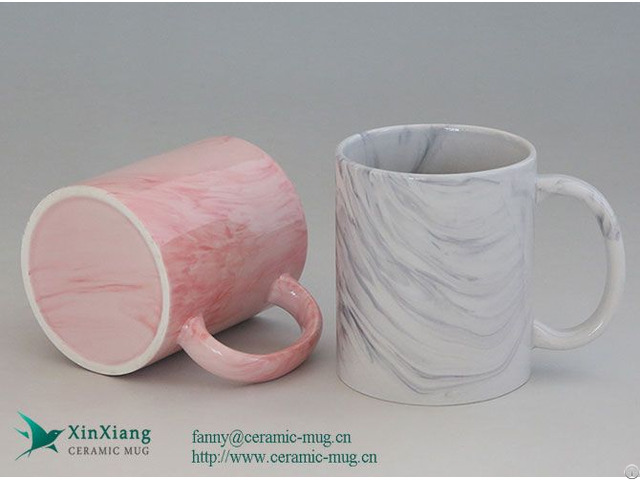 Wholesale Pink Marble 11oz Ceramic Coffee Mug Suppliers