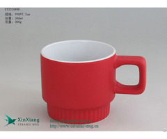 Customized Red Short Stackable Espresso Ceramic Coffee Mugs