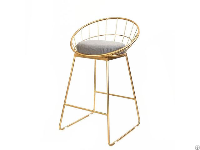 Metal Bar Chair With Gold Painting High Legs