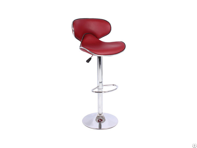 Butterfly Back High Stool With Pu Seat Silver Footrest
