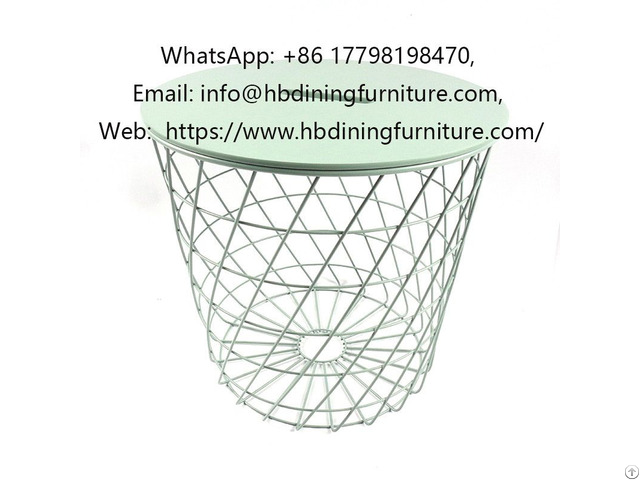 Mdf Small Side Table Round Coffee Wire Legs Dt M16