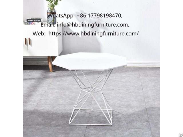 White Mdf Tabletop With Metal Legs Dt M59