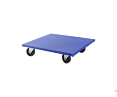 Blue Leather 4" Pp Black Wheel Mdf Flatbed