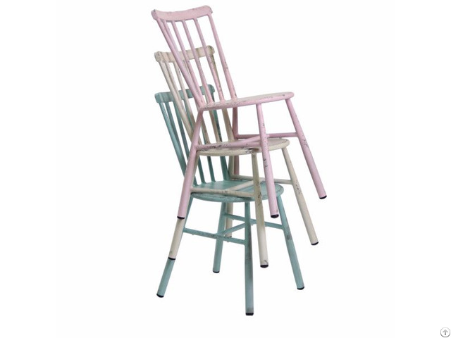 Steel Frame Antique Stackable Restaurant Armless Dining Chair