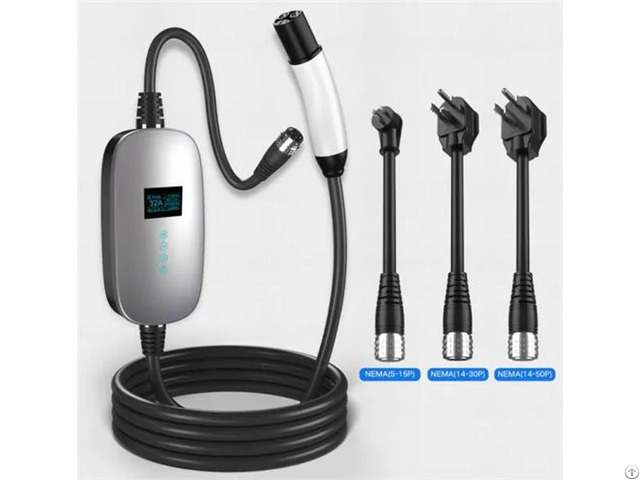 Nacs Tesla Portable Ev Charger With Adapter Plugs