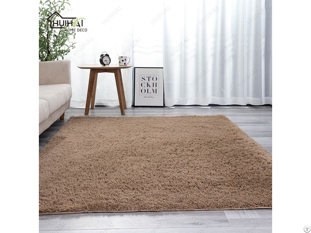 Shaggy Solid Color Pv Plush Carpet