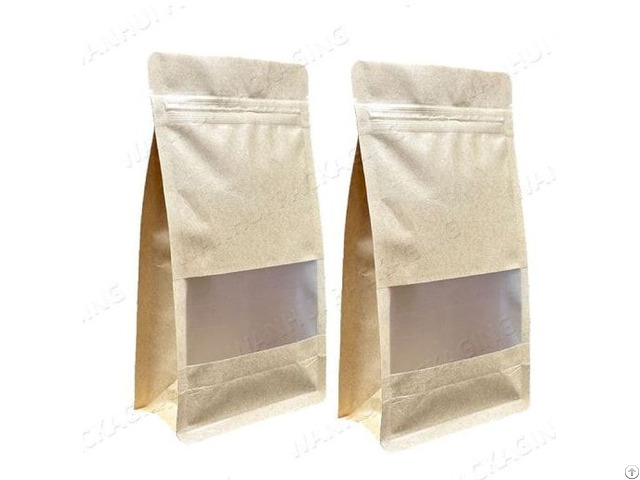 Custom Brown Kraft Paper Flat Bottom Pouch
