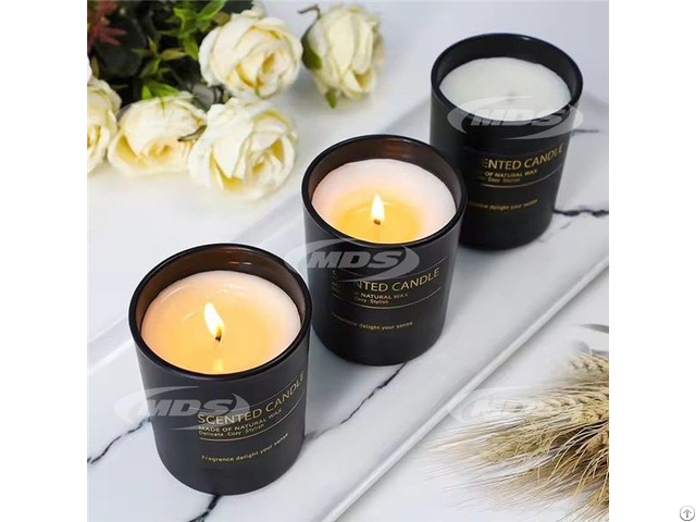 Aroma Gift Candles Custom Soy Wax Frosted Black Glass Jar