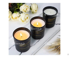 Aroma Gift Candles Custom Soy Wax Frosted Black Glass Jar