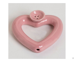 Customized Pink Heart Shaped Ceramic Pipe Gifts Factory