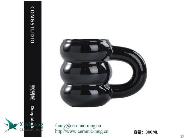 Custom 11oz Black Excrement Shaped Ceramic Mugs Spoof April Fools Day Gift