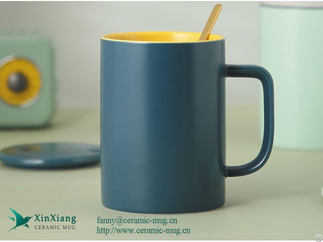 Wholesale Blue European Morandi Ceramic Mugs Simple