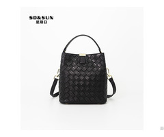 Custom Factory New Design Genuine Cowhide Leather Small Bucket Bag For Women