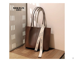 Wholesale Solid Color Large Capacity Genuine Leather Women S Tote Bag