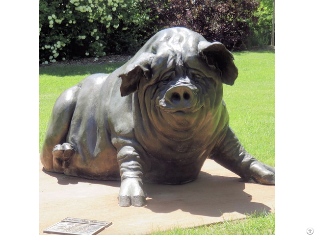 Bronze Pig Sculpture