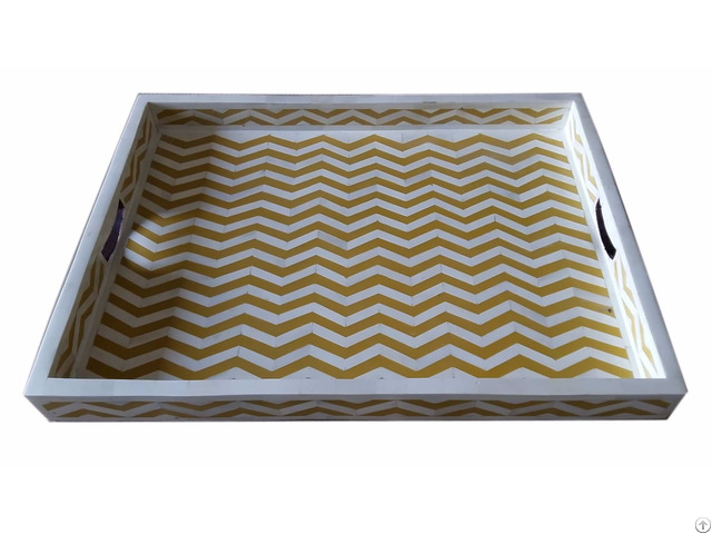 Bone Tray Yellow Resin Zig Zag Pattern