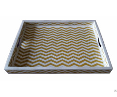 Bone Tray Yellow Resin Zig Zag Pattern