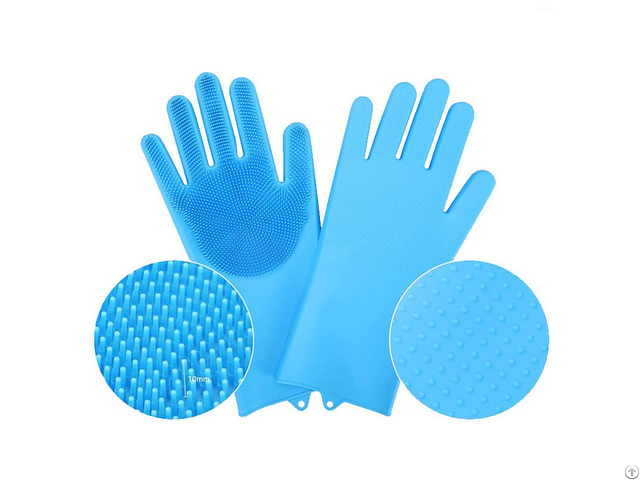 Pet Silicone Non Slip Bath Gloves With High Density Teeth