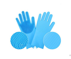 Pet Silicone Non Slip Bath Gloves With High Density Teeth