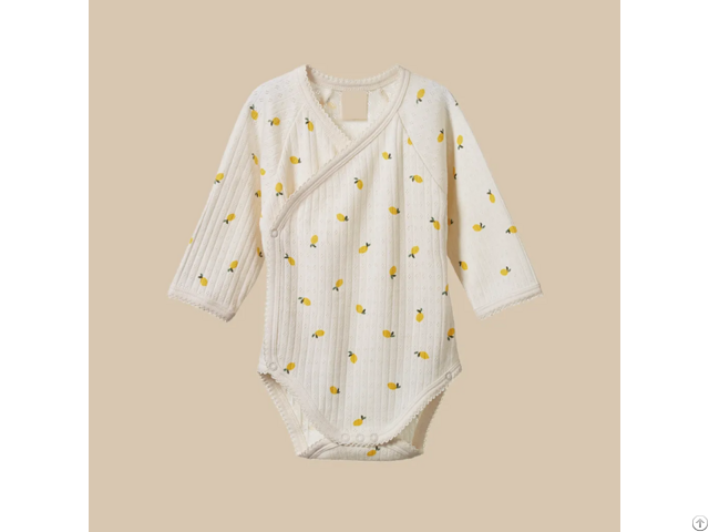 Organic Cotton Newborn Bodysuit Kimono Print Romper