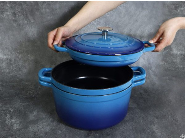 Whole 4 Piece Enameled Cast Iron Stackable Cookware Set