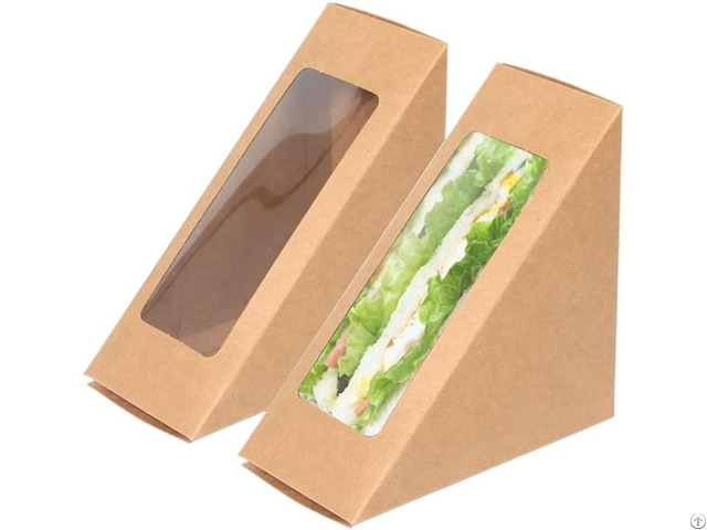 Kraft Paper Sandwich Wedge Box For Takeaway