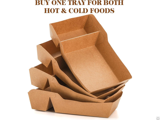 Sustainable Kraft Paper 2 Compartment Tray For Chips