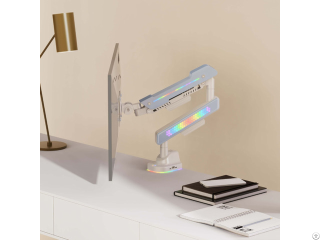Gas Spring Monitor Arm With Type C Ports And Rgb Lighting
