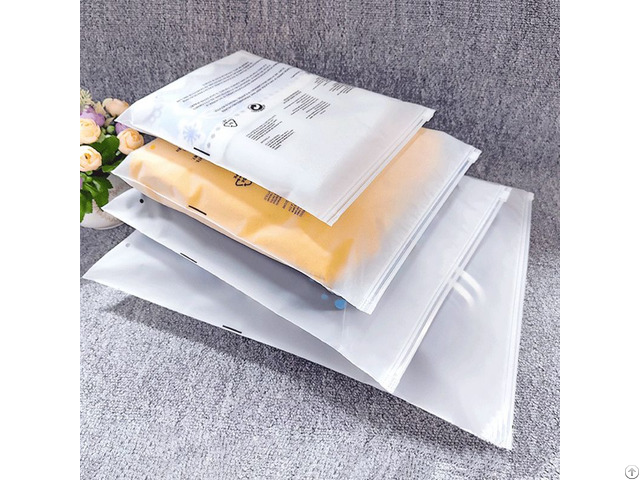 Custom Cpe Plastic Clothing Package Frosted Slider Zipper Zip Bags For Packing Clothes
