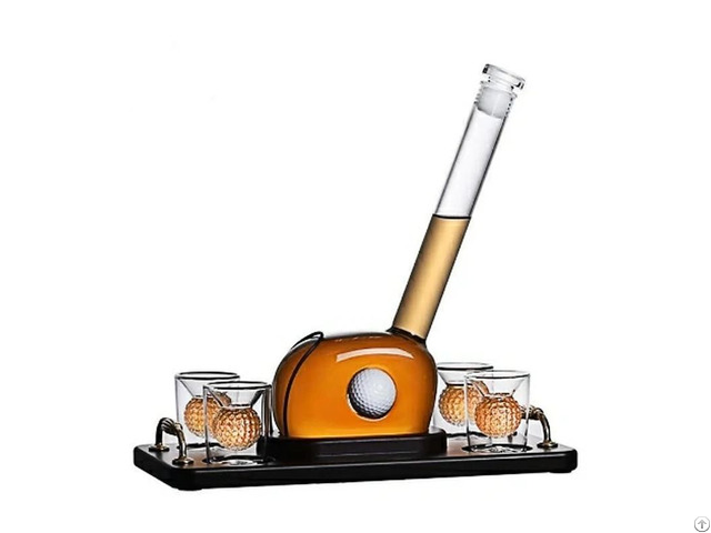 Unique Golf Whiskey Decanter Set With Glasses And Stand