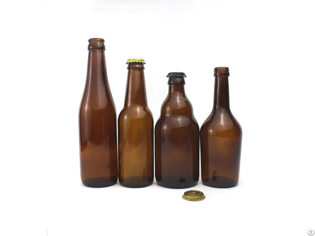 Amber Brown Beer Glass Bottle With Crown Cap 330ml