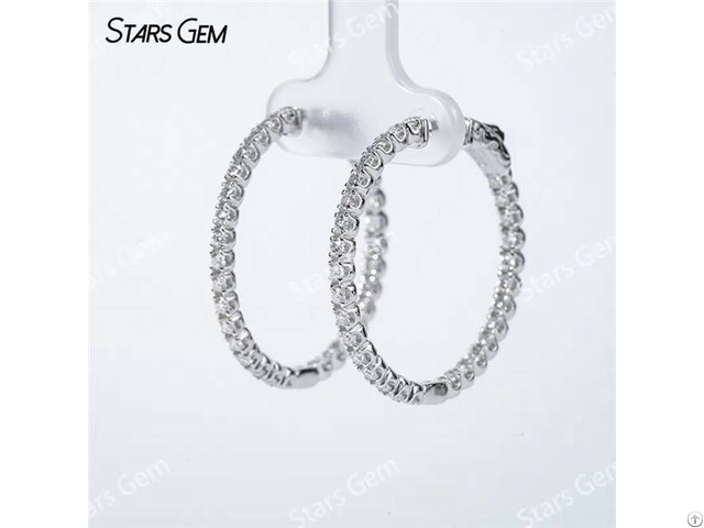 Round Brilliant Cut Moissanite S925 Sterling Silver Diamond Earrings