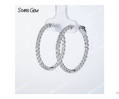 Round Brilliant Cut Moissanite S925 Sterling Silver Diamond Earrings
