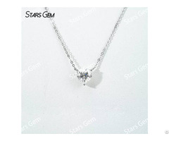 8×8mm Heart Cut Moissanite S925 Sterling Silver Diamond Pendant Necklace
