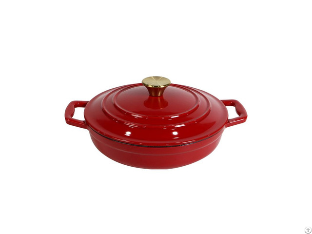 Cast Iron Enamel Casserole Cookware Soup And Stock Shallow Seafood Cooking Pot