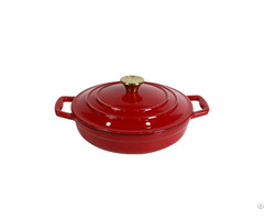 Cast Iron Enamel Casserole Cookware Soup And Stock Shallow Seafood Cooking Pot