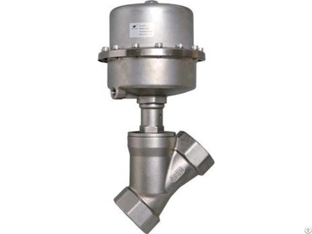 Double Acting Air Water Steam Npt Thread Pneumatic Angle Seat Valve