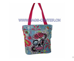 Skull Twill Fabric Handbags