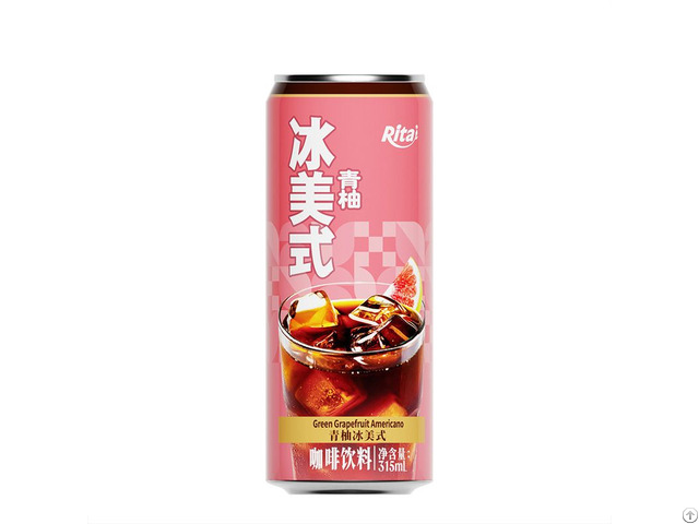 315ml Sleek Can Iced Americano Coffee Drink With Green Grapefruit